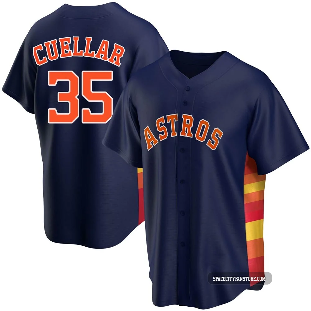 Men's Mike Cuellar Houston Astros ＃35 Navy Replica - Alternate Jersey