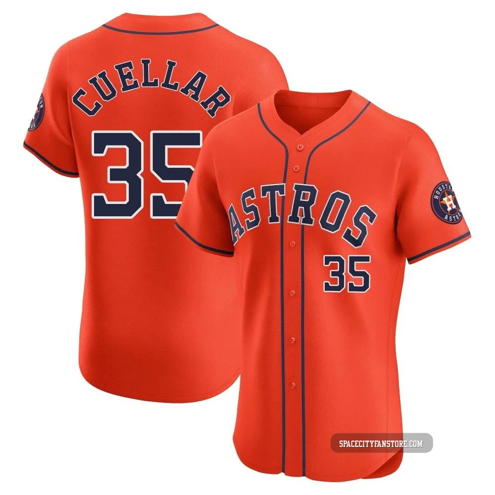 Men's Mike Cuellar Houston Astros ＃35 Orange Elite - Alternate Vapor Premier Jersey