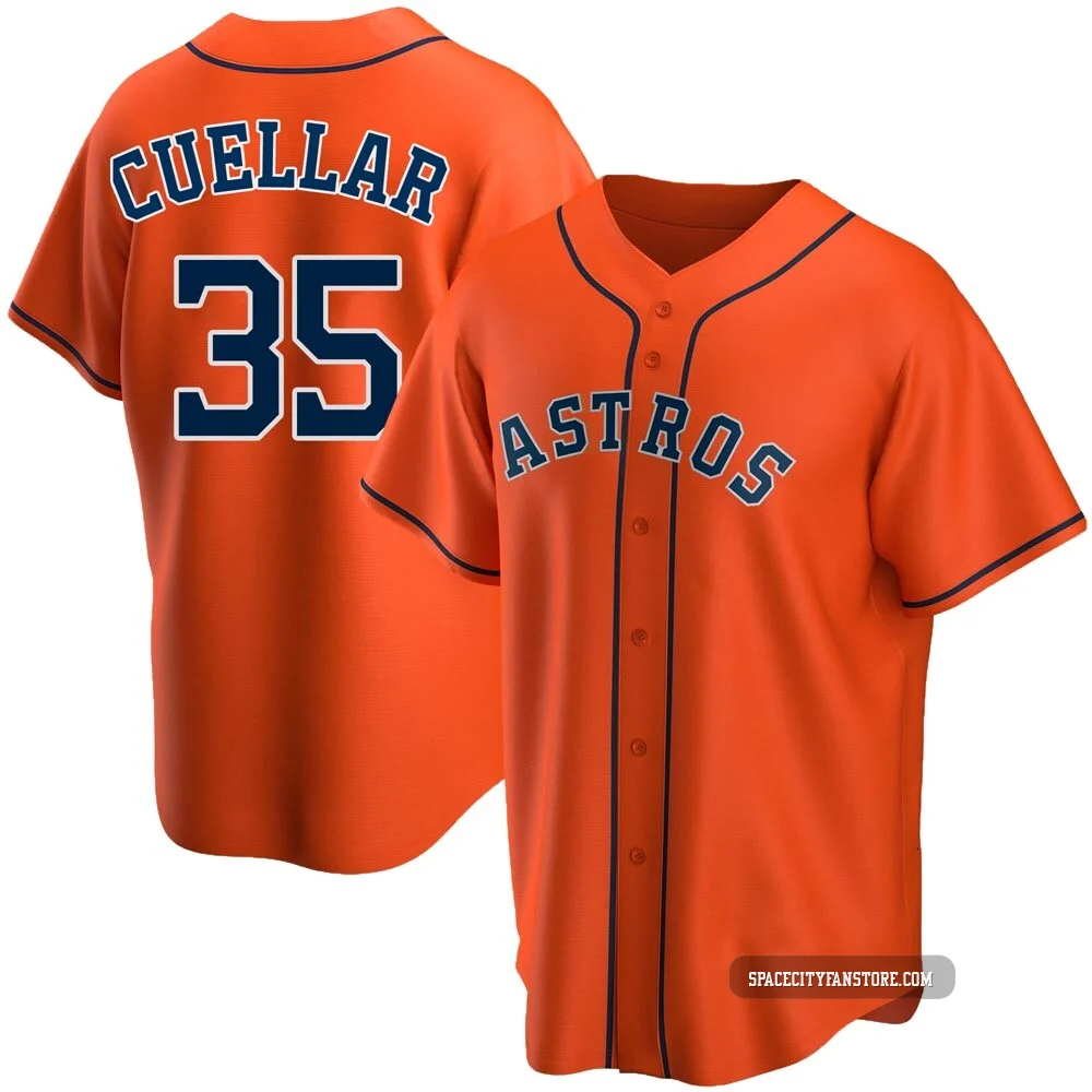 Men's Mike Cuellar Houston Astros ＃35 Orange Replica - Alternate Jersey
