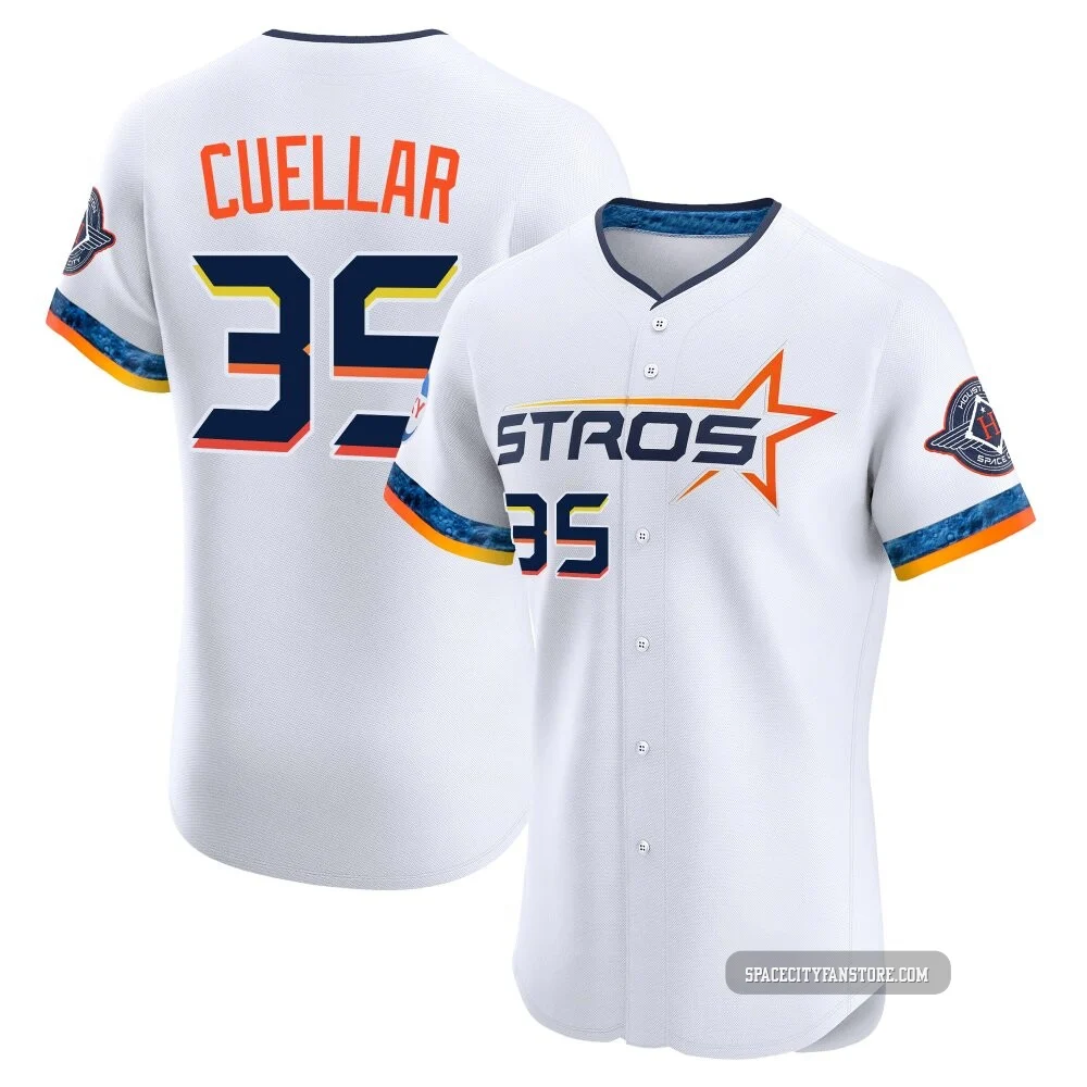 Men's Mike Cuellar Houston Astros ＃35 White Elite - 2025 City Connect Jersey