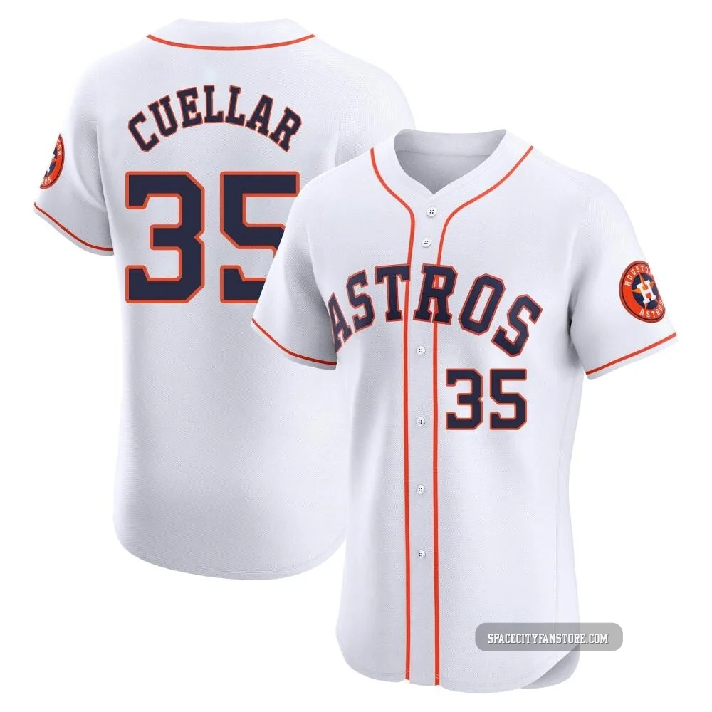 Men's Mike Cuellar Houston Astros ＃35 White Elite - Home Jersey