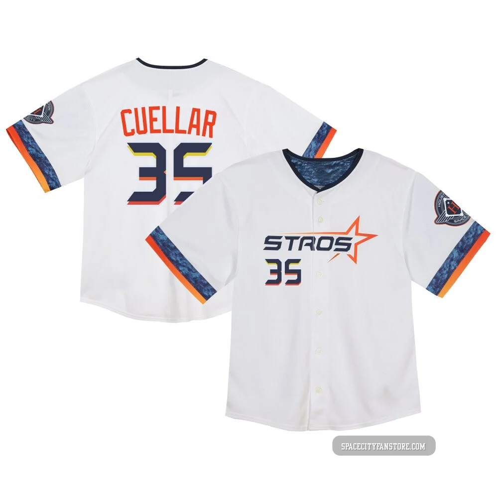 Men's Mike Cuellar Houston Astros ＃35 White Limited - Toddler 2025 City Connect Jersey