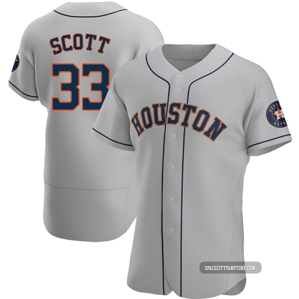 Men's Mike Scott Houston Astros ＃33 Gray Authentic - Road Jersey