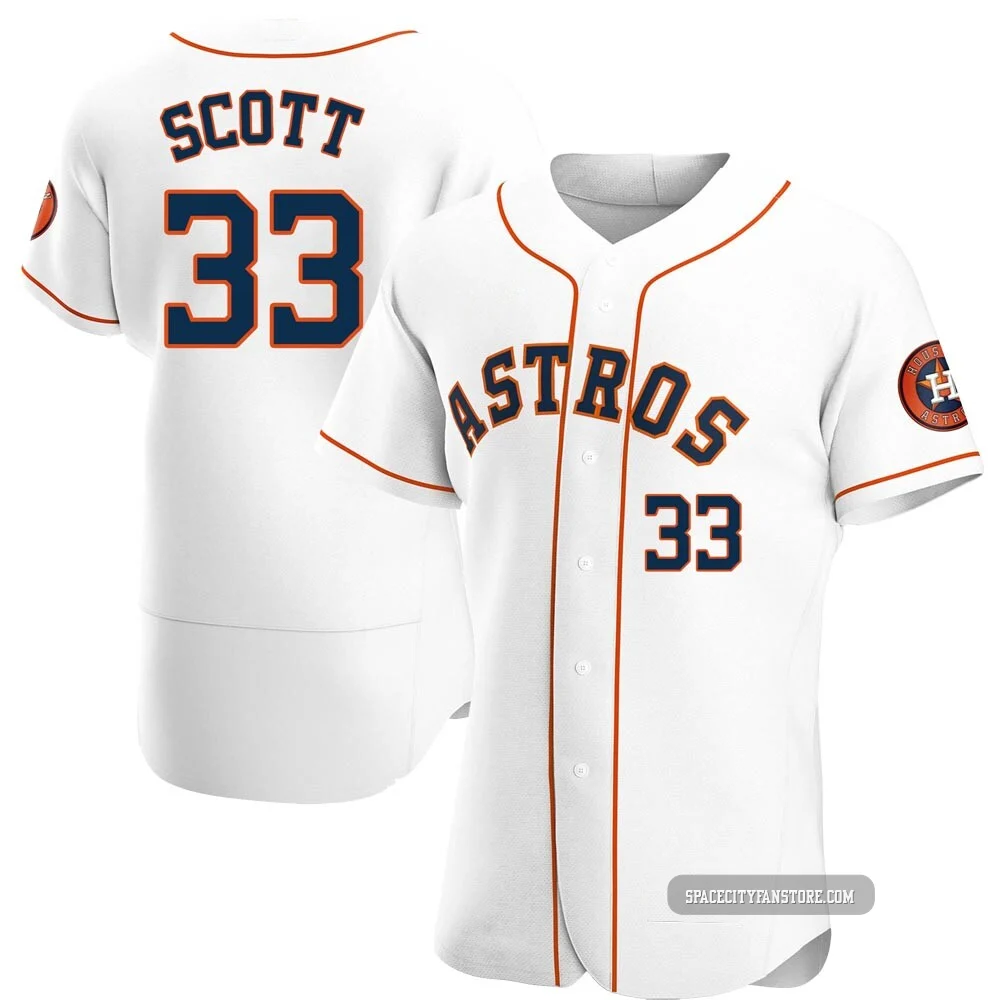 Men's Mike Scott Houston Astros ＃33 White Authentic - Home Jersey