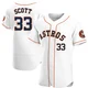 Men's Mike Scott Houston Astros ＃33 White Authentic - Home Jersey