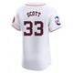 Men's Mike Scott Houston Astros ＃33 White Elite - Home Patch Jersey