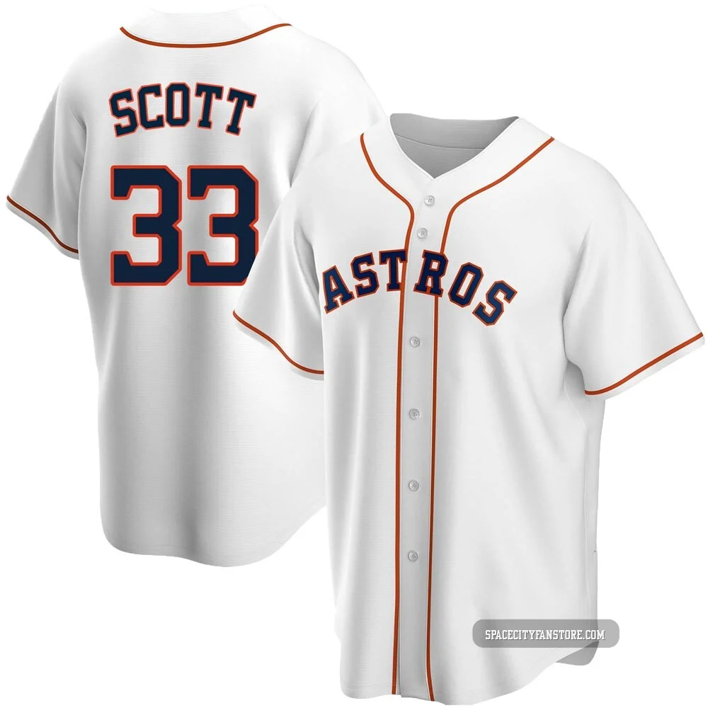 Men's Mike Scott Houston Astros ＃33 White Replica - Home Jersey