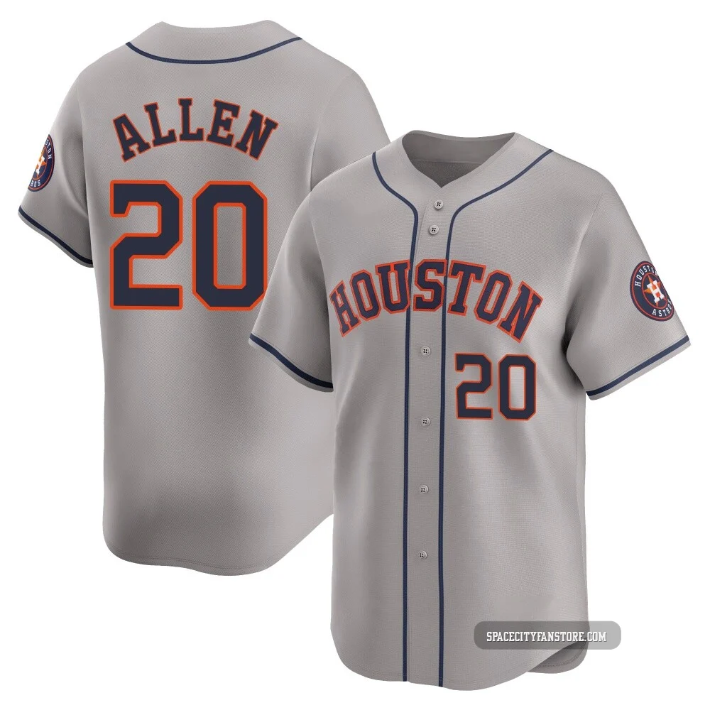Men's Nick Allen Houston Astros ＃20 Gray Limited - Away Jersey
