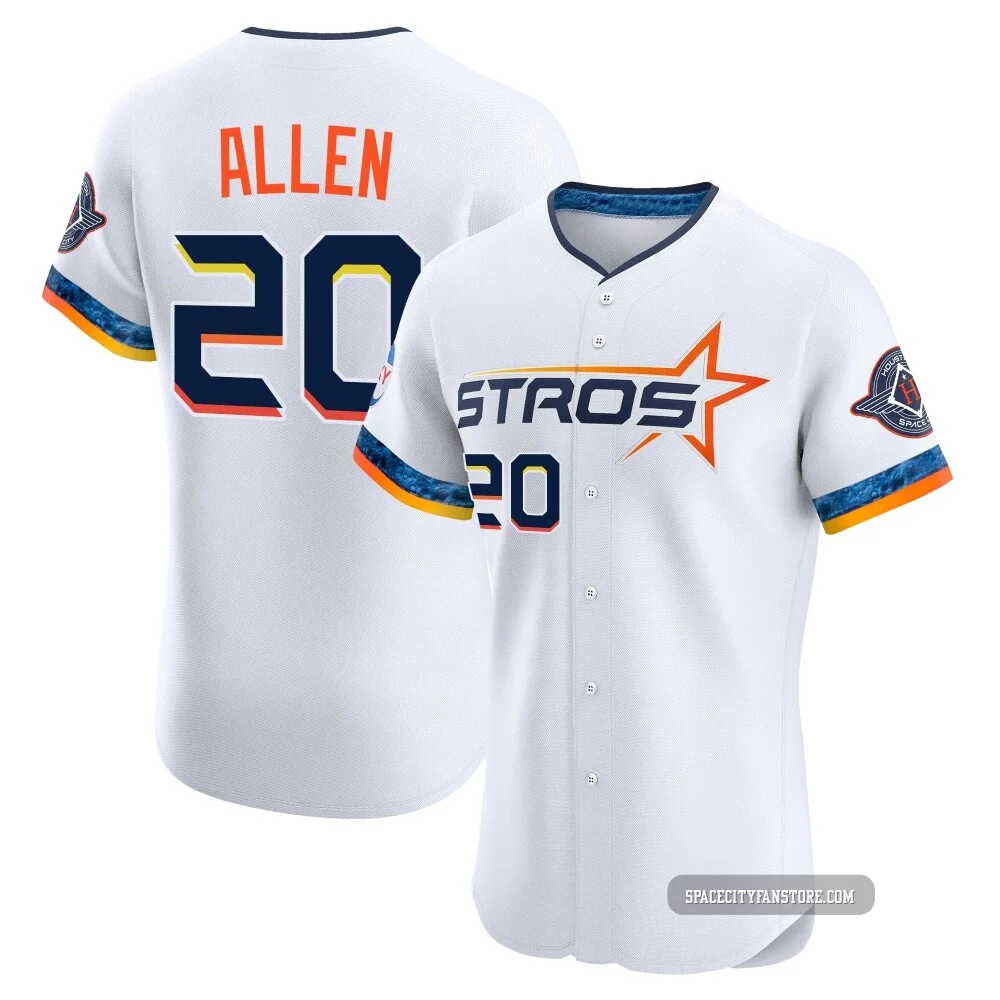 Men's Nick Allen Houston Astros ＃20 White Elite - 2025 City Connect Jersey