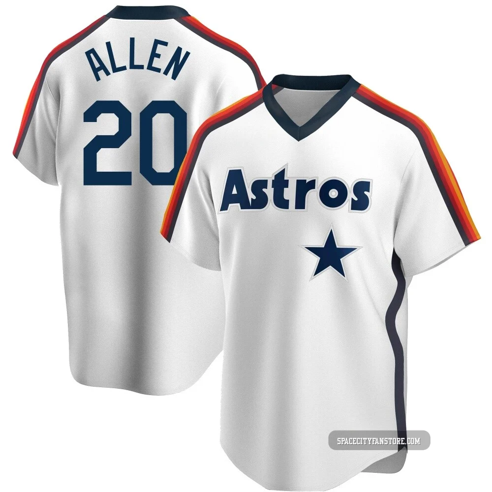 Men's Nick Allen Houston Astros ＃20 White Replica - Home Cooperstown Collection Team Jersey