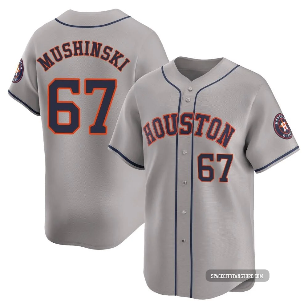Men's Parker Mushinski Houston Astros ＃67 Gray Limited - Away Jersey