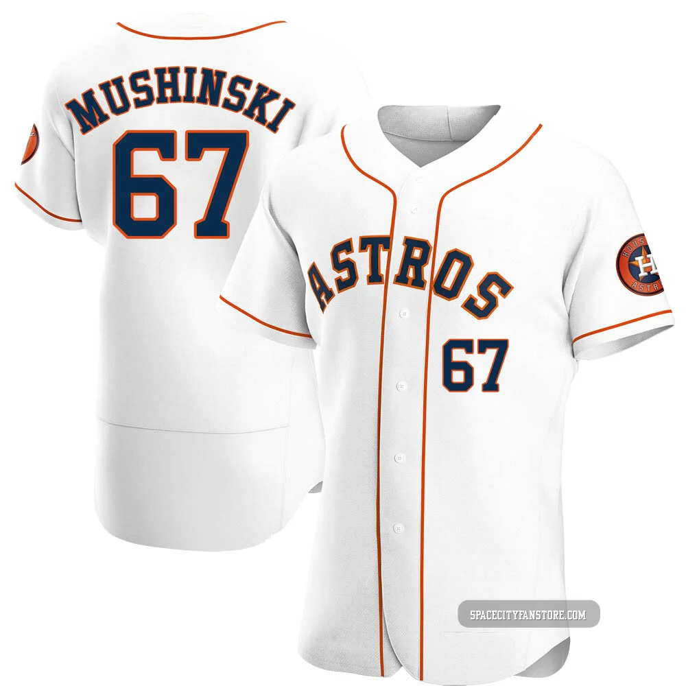 Men's Parker Mushinski Houston Astros ＃67 White Authentic - Home Jersey
