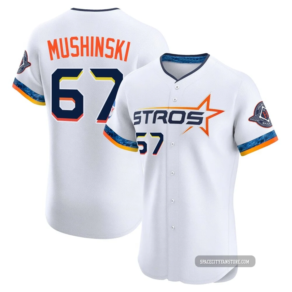 Men's Parker Mushinski Houston Astros ＃67 White Elite - 2025 City Connect Jersey