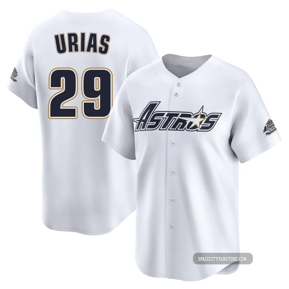 Men's Ramon Urias Houston Astros ＃29 White Limited - Throwback Cooperstown Collection Jersey