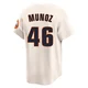 Men's Roddery Munoz Houston Astros ＃46 Cream Limited - Throwback Cooperstown Collection Jersey