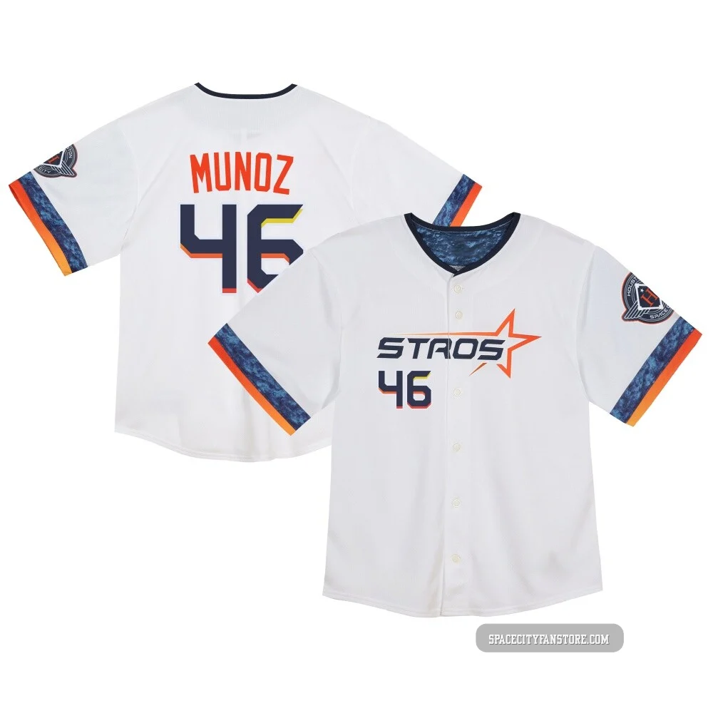 Men's Roddery Munoz Houston Astros ＃46 White Limited - Toddler 2025 City Connect Jersey