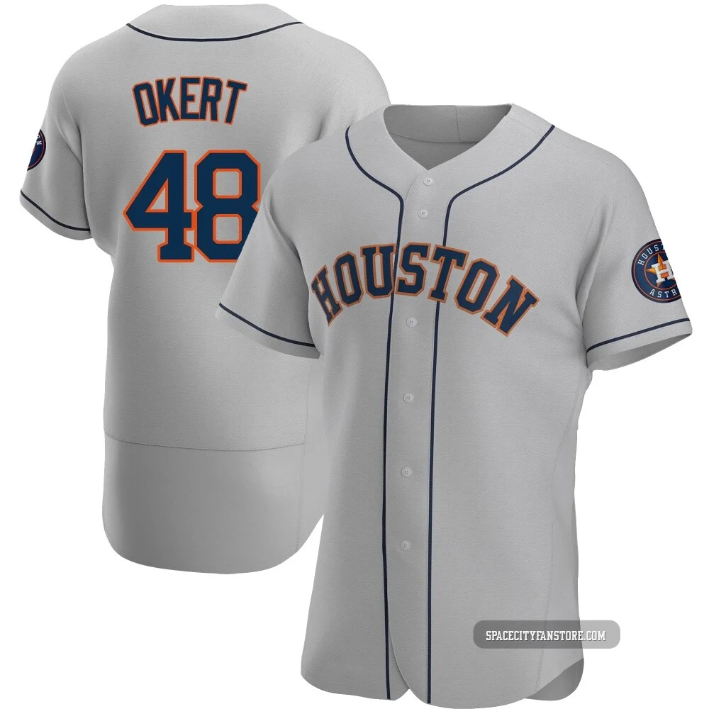 Men's Steven Okert Houston Astros ＃48 Gray Authentic - Road Jersey