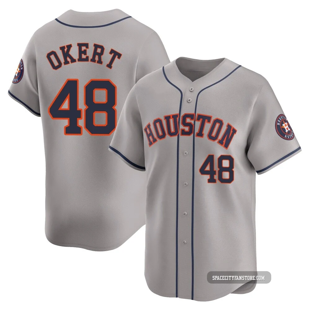 Men's Steven Okert Houston Astros ＃48 Gray Limited - Away Jersey