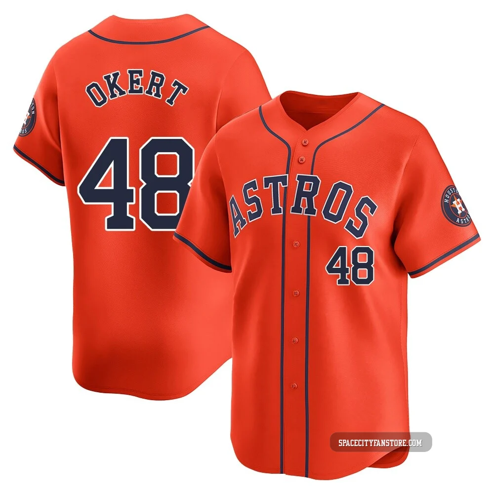 Men's Steven Okert Houston Astros ＃48 Orange Limited - Alternate Jersey