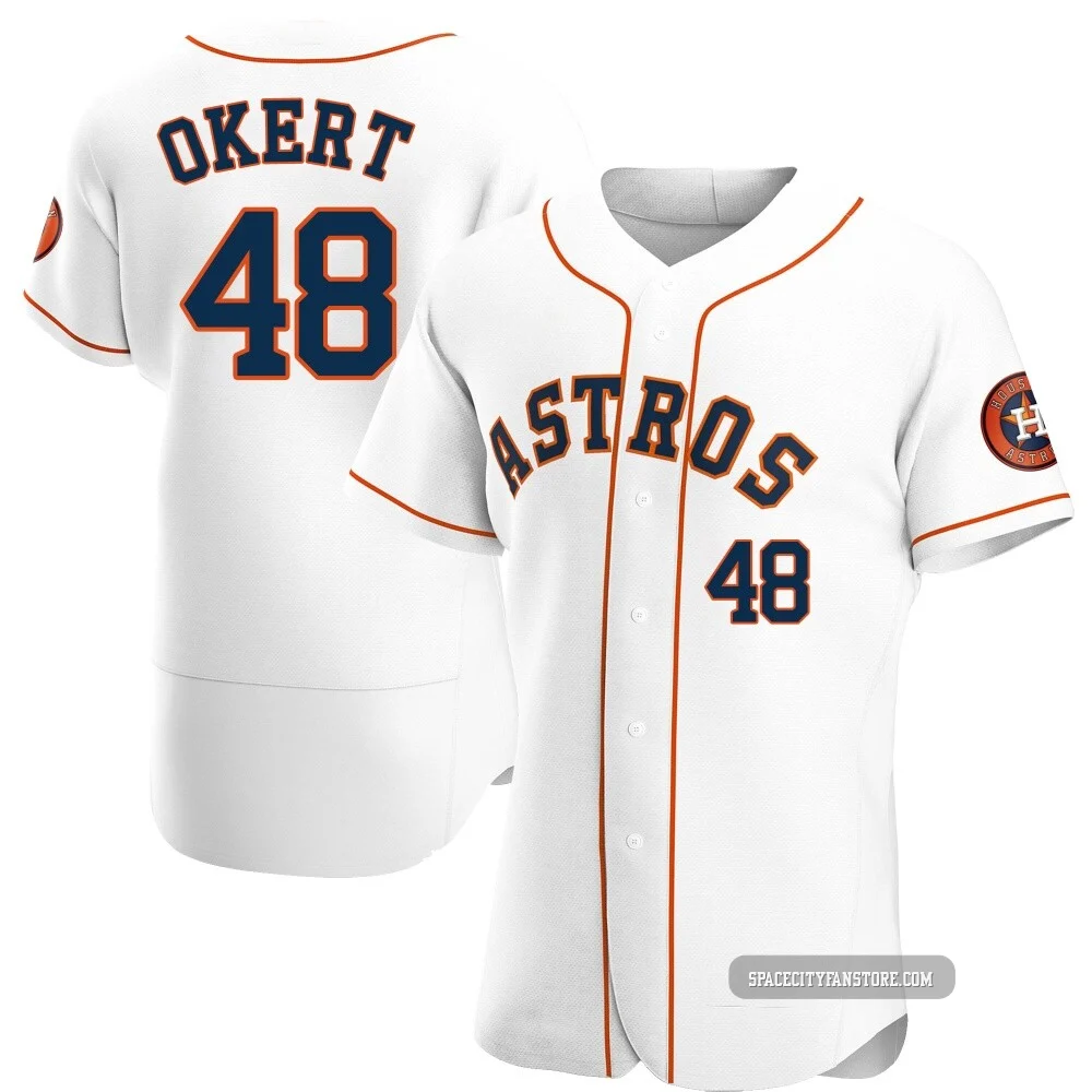 Men's Steven Okert Houston Astros ＃48 White Authentic - Home Jersey