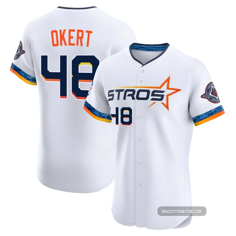 Men's Steven Okert Houston Astros ＃48 White Elite - 2025 City Connect Jersey