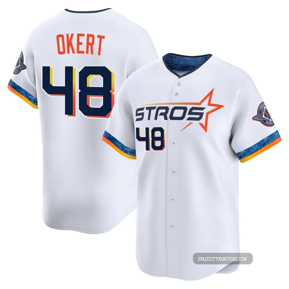 Men's Steven Okert Houston Astros ＃48 White Limited - 2025 City Connect Jersey