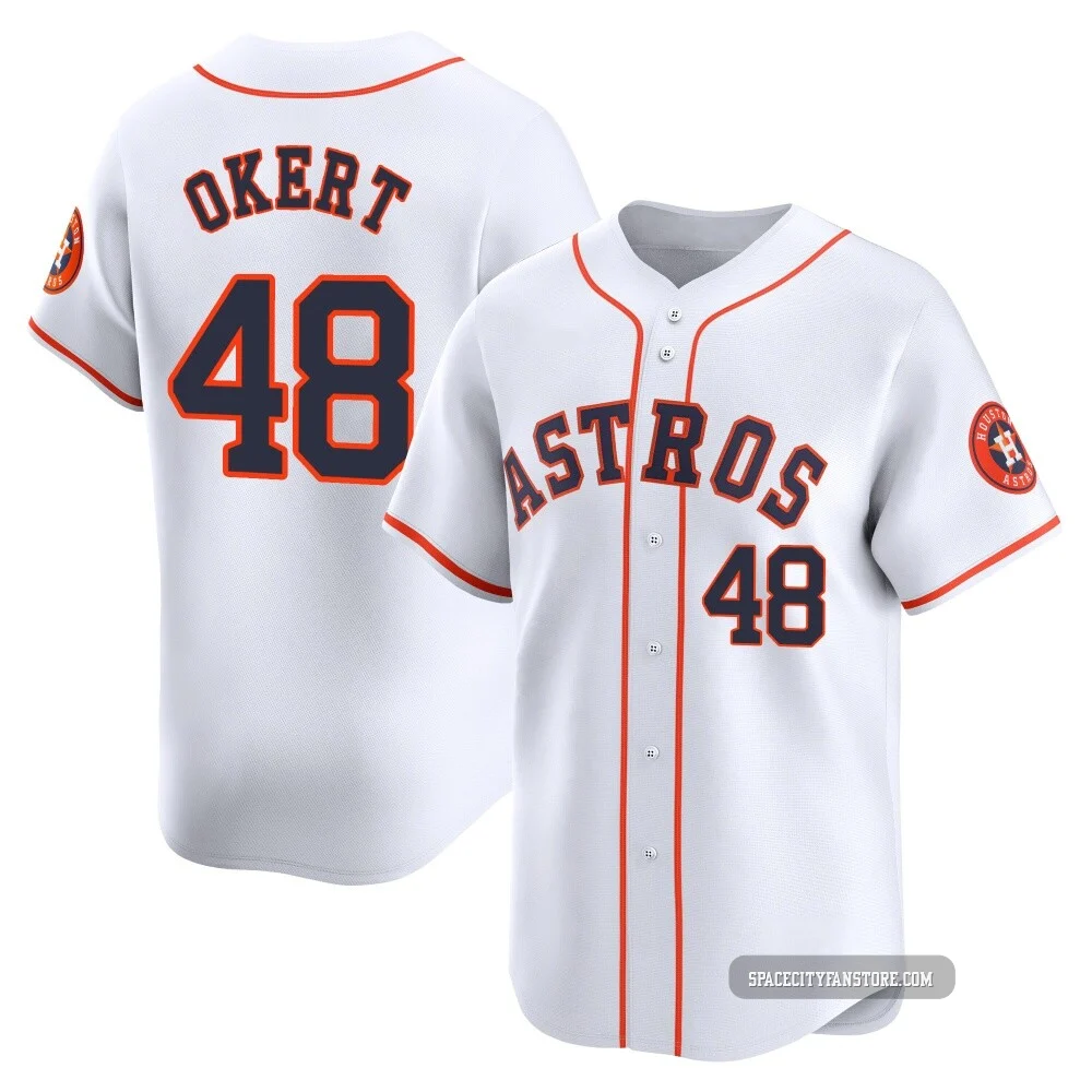 Men's Steven Okert Houston Astros ＃48 White Limited - Home Jersey