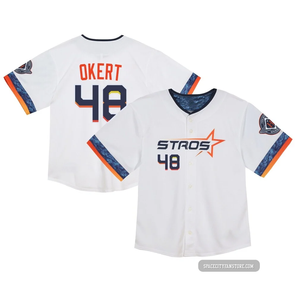 Men's Steven Okert Houston Astros ＃48 White Limited - Toddler 2025 City Connect Jersey