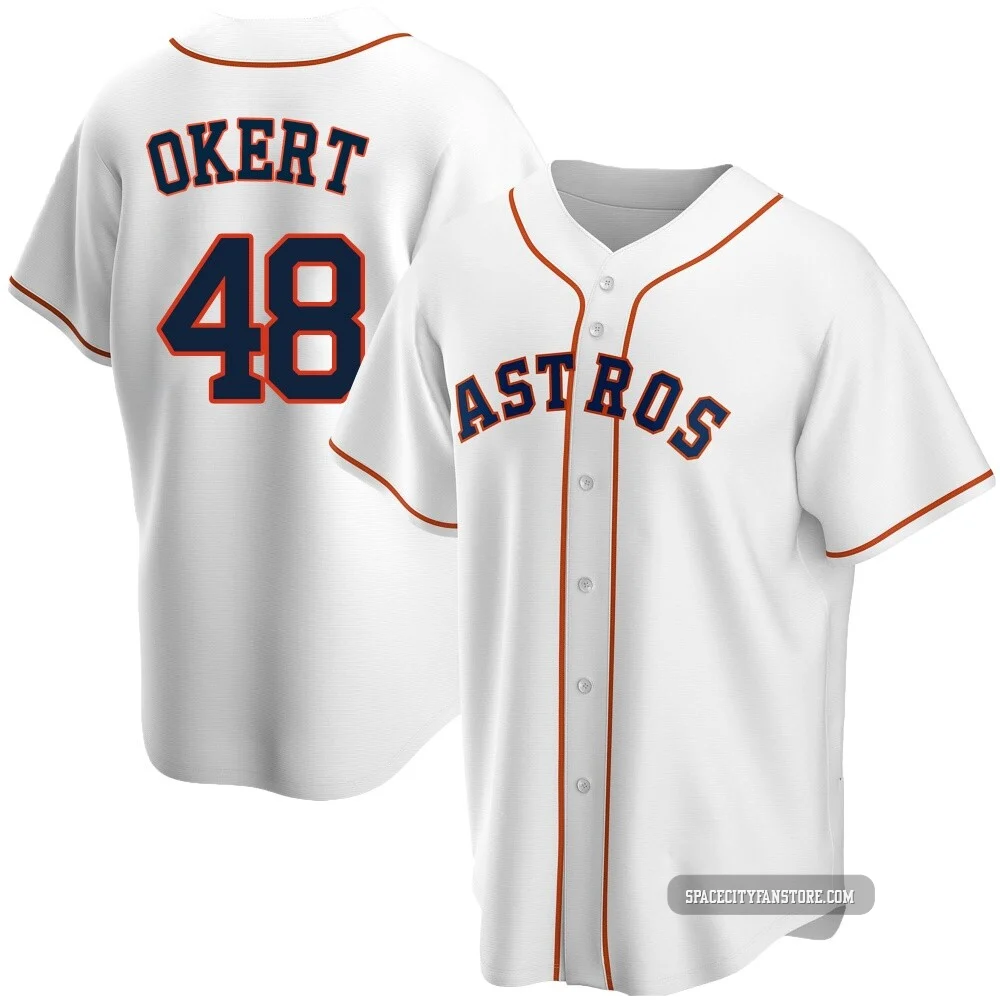 Men's Steven Okert Houston Astros ＃48 White Replica - Home Jersey