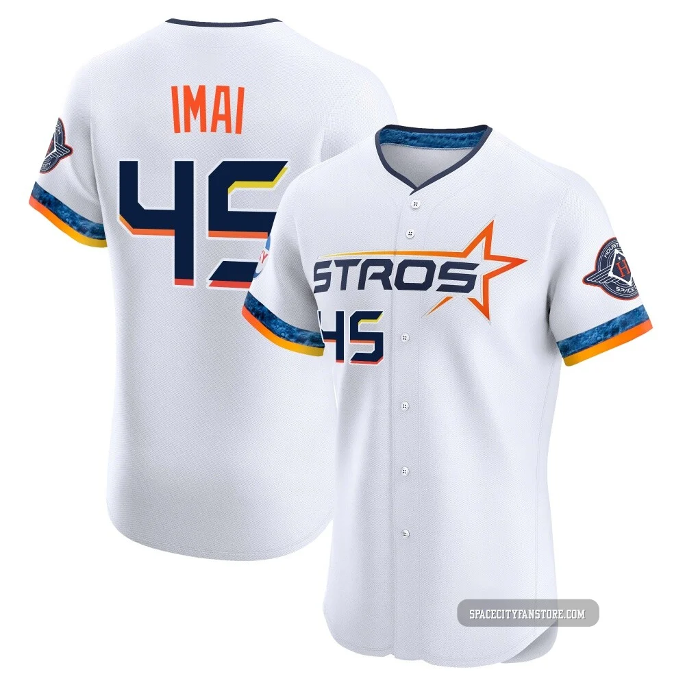 Men's Tatsuya Imai Houston Astros ＃45 White Elite - 2025 City Connect Jersey