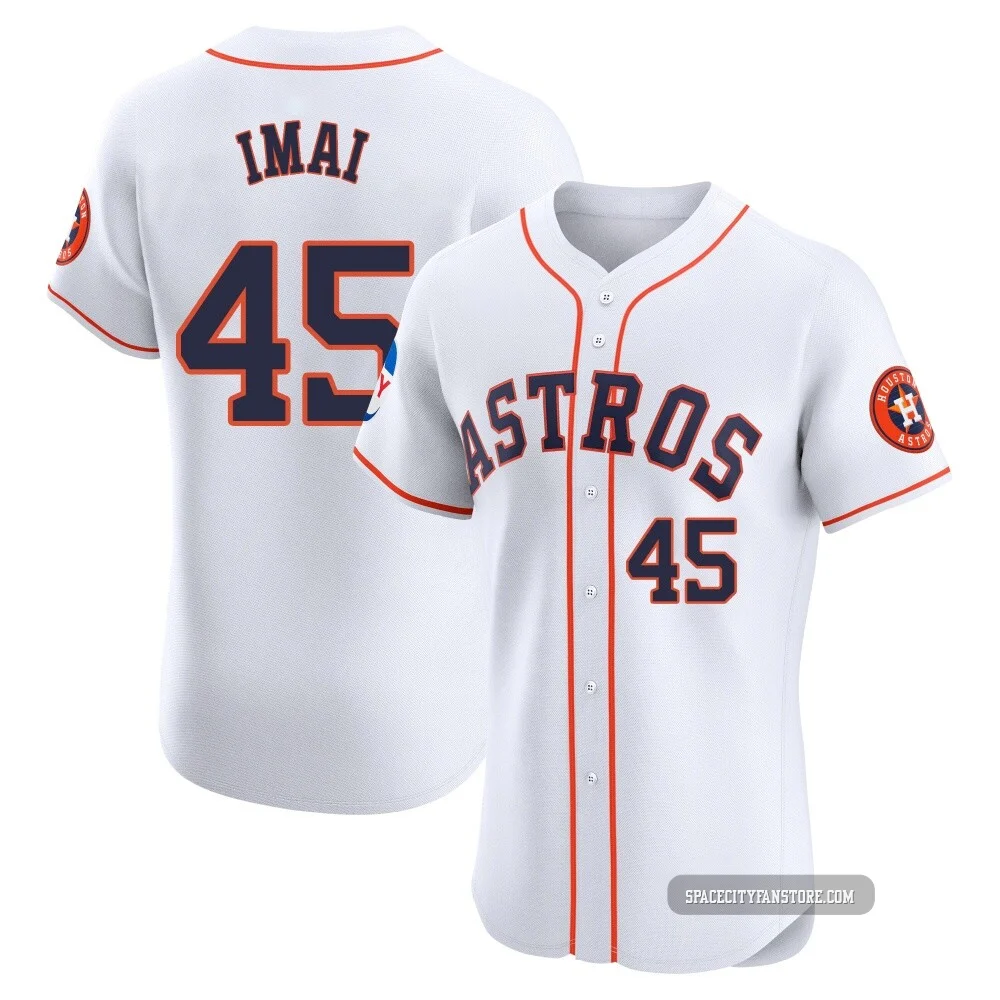 Men's Tatsuya Imai Houston Astros ＃45 White Elite - Home Patch Jersey