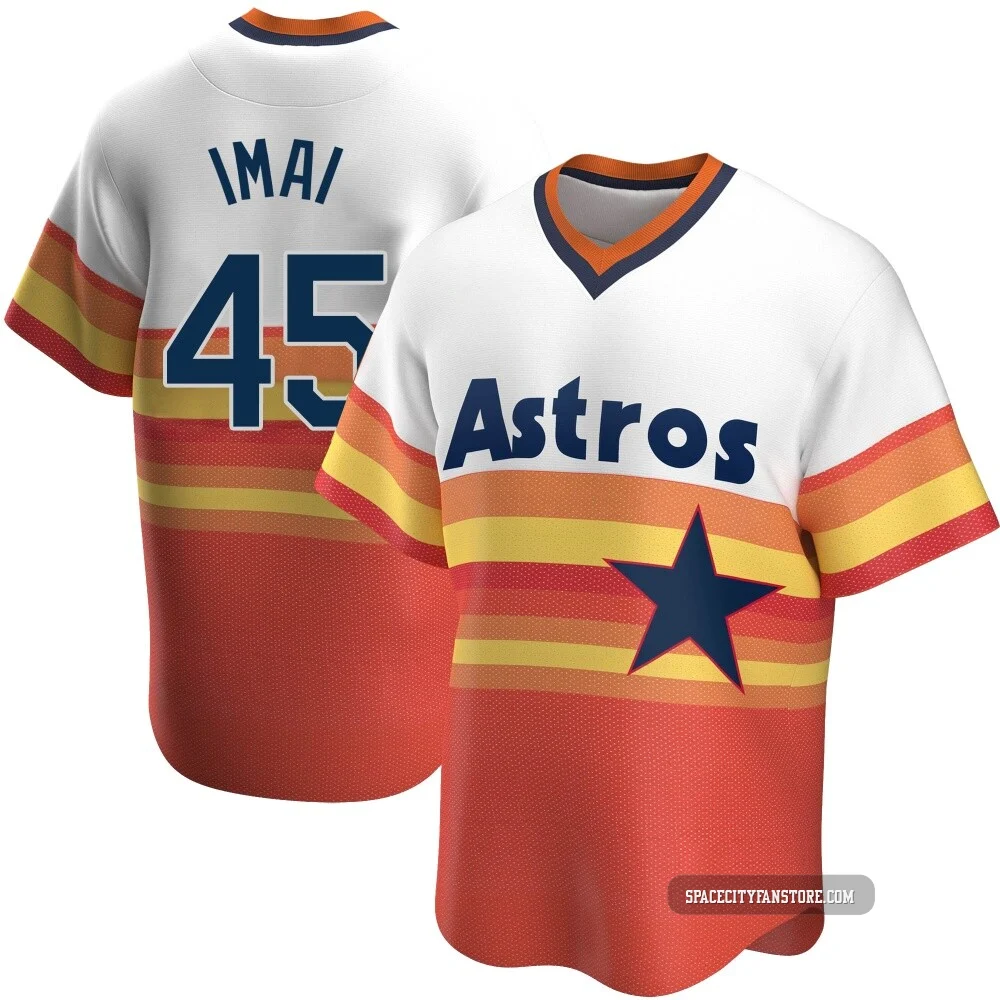 Men's Tatsuya Imai Houston Astros ＃45 White Replica - Home Cooperstown Collection Jersey