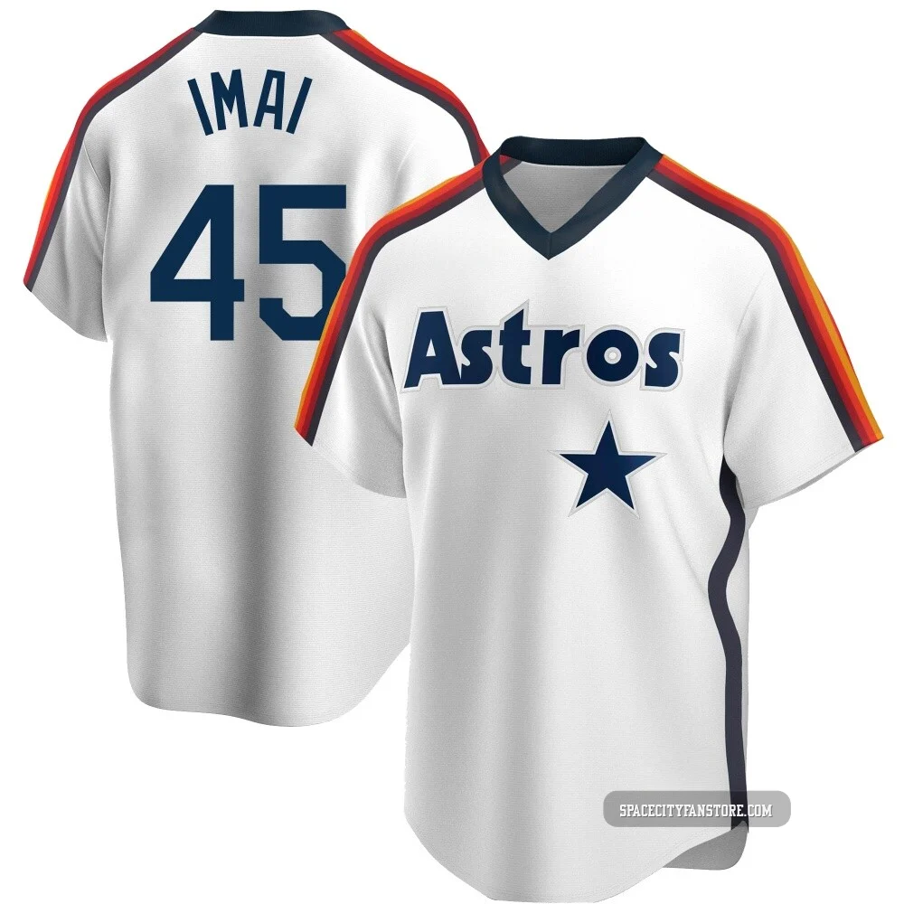 Men's Tatsuya Imai Houston Astros ＃45 White Replica - Home Cooperstown Collection Team Jersey