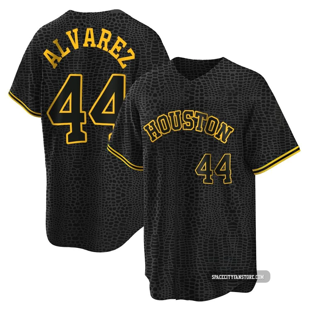 Men's Yordan Alvarez Houston Astros ＃44 Black Replica - Snake Skin City Jersey