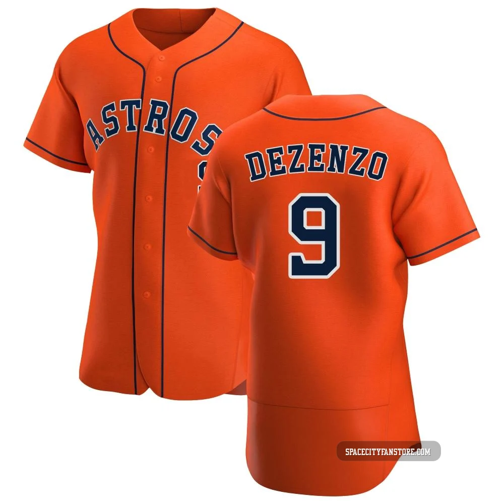 Men's Zach Dezenzo Houston Astros ＃9 Orange Authentic - Alternate Jersey