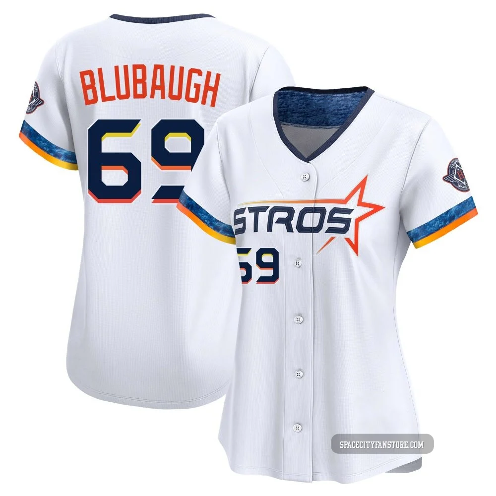 Women's AJ Blubaugh Houston Astros ＃69 White Limited - 2025 City Connect Jersey