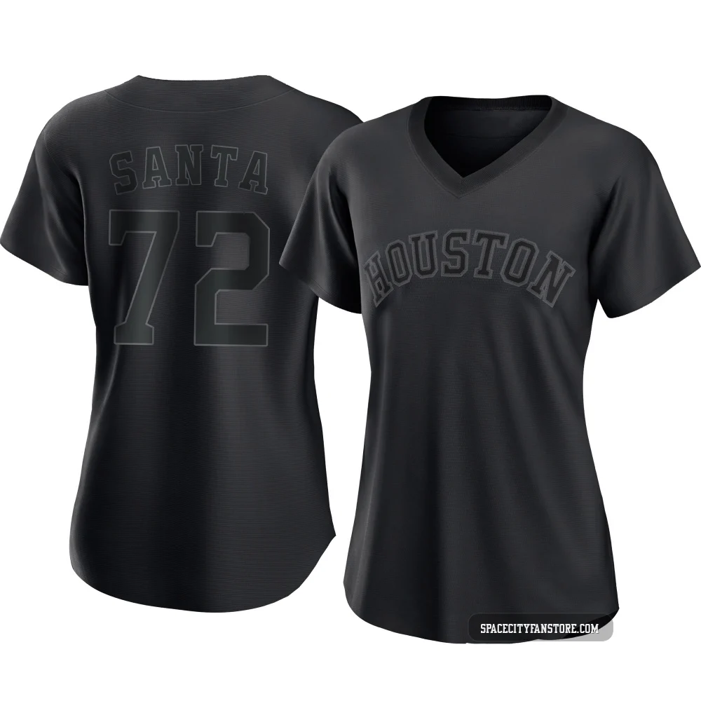 Women's Alimber Santa Houston Astros ＃72 Black Authentic - Pitch Fashion Jersey