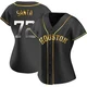 Women's Alimber Santa Houston Astros ＃72 Gold Replica - Black en Alternate Jersey