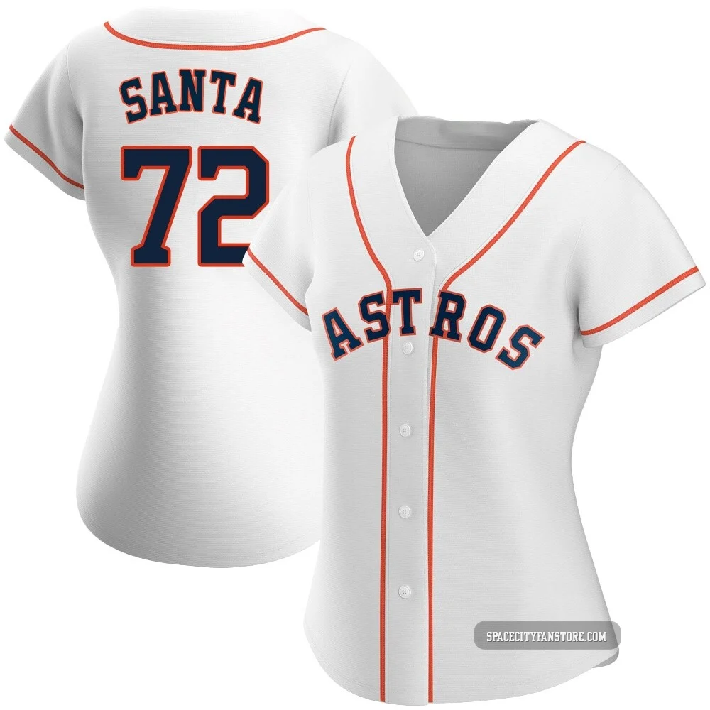Women's Alimber Santa Houston Astros ＃72 White Authentic - Home Jersey