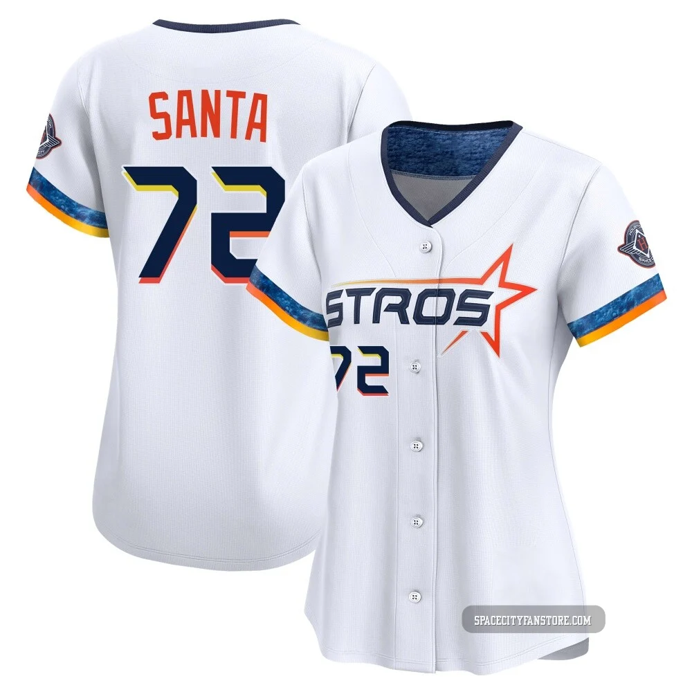Women's Alimber Santa Houston Astros ＃72 White Limited - 2025 City Connect Jersey