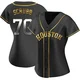 Women's Andre Scrubb Houston Astros ＃70 Gold Replica - Black en Alternate Jersey