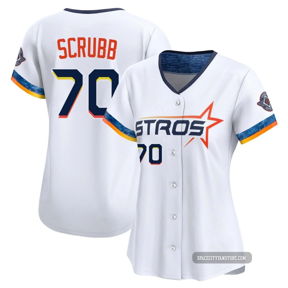 Women's Andre Scrubb Houston Astros ＃70 White Limited - 2025 City Connect Jersey