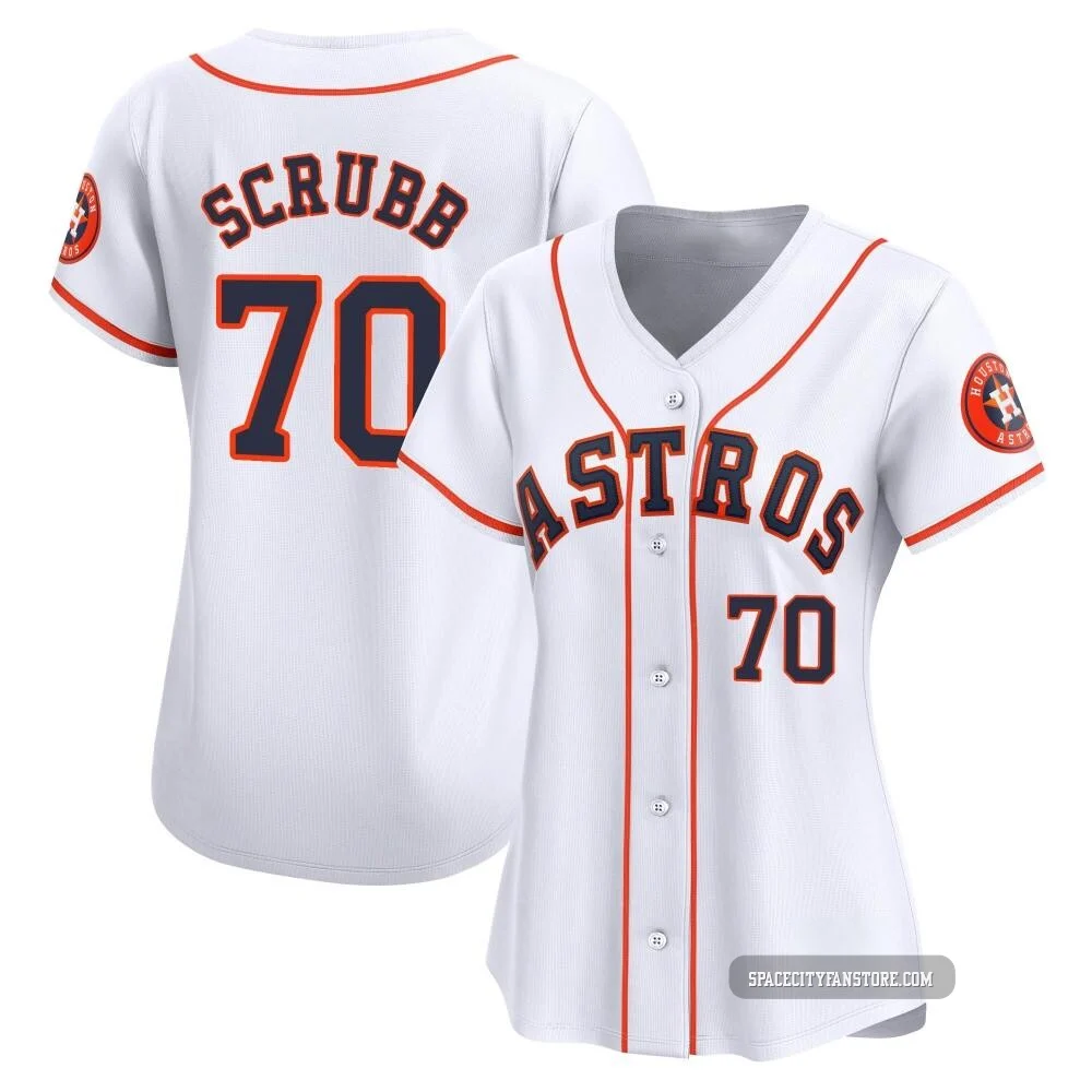 Women's Andre Scrubb Houston Astros ＃70 White Limited - Home Jersey
