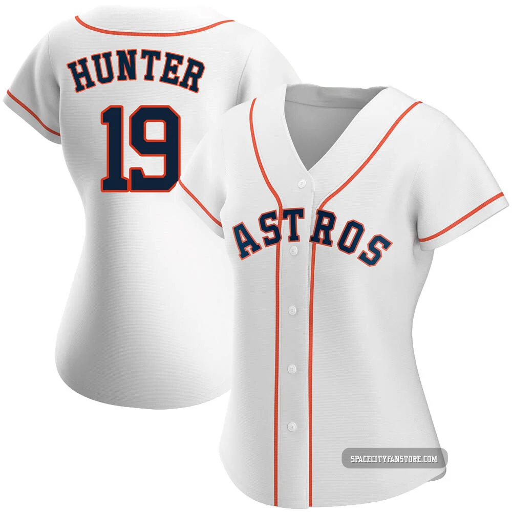 Women's Brian Hunter Houston Astros ＃19 White Authentic - Home Jersey