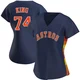 Women's Bryan King Houston Astros ＃74 Navy Replica - Alternate Jersey