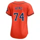 Women's Bryan King Houston Astros ＃74 Orange Limited - Alternate Jersey
