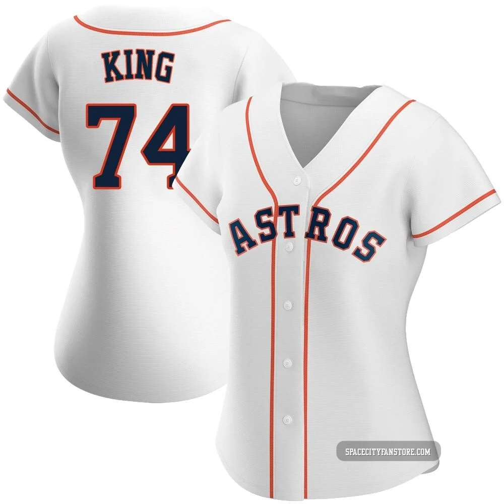 Women's Bryan King Houston Astros ＃74 White Authentic - Home Jersey