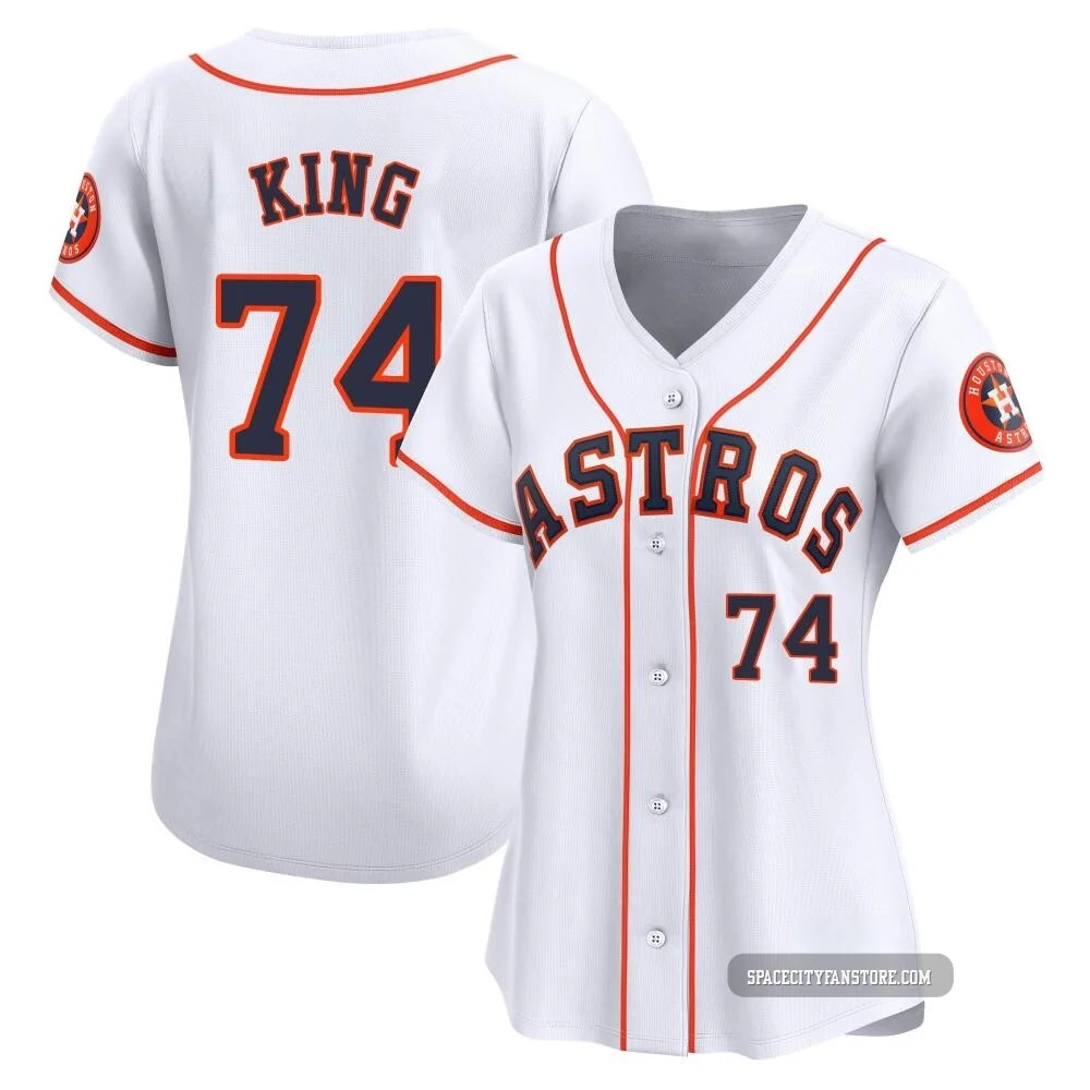 Women's Bryan King Houston Astros ＃74 White Limited - Home Jersey