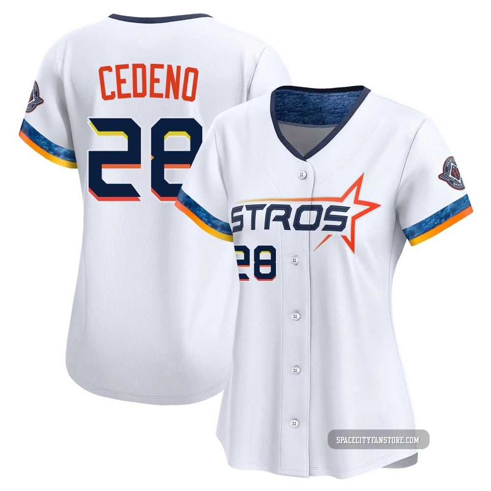 Women's Cesar Cedeno Houston Astros ＃28 White Limited - 2025 City Connect Jersey