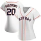 Women's Cesar Geronimo Houston Astros ＃20 White Authentic - Home Jersey